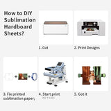 PYD Life 4 Pack Sublimation Hardboard Blanks Sheets White 12" x 12",1/8" Thick(3 mm) Custom Name Plate for Stanley 40 OZ Tumbler,Hardboard Sheets PYD Life