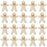 ABOOFAN 20 Sets DIY Wood Cutouts Unfinished Christmas Theme Gingerbread Man Wooden Cutouts ABOOFAN