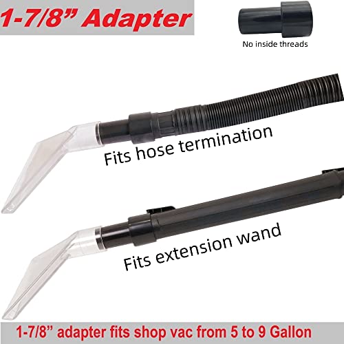 TunaMax Universal Work with All Shop Vacs Extractor Attachment with 1-1/4" & 1-7/8" & 2-1/2" Three Adapters for Upholstery & Carpet Cleaning & Auto TunaMax