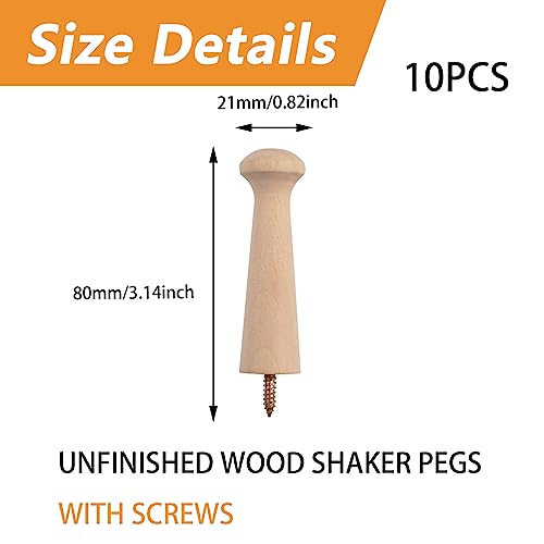 Shaker Pegs 3-1/2 Inch with 1/2 Inch Tenon, Bag of 25 Unfinished Birch Wood  Shaker Peg Hooks, Smooth, Strong and Ready to Paint, DIY (3-1/2 Inches x