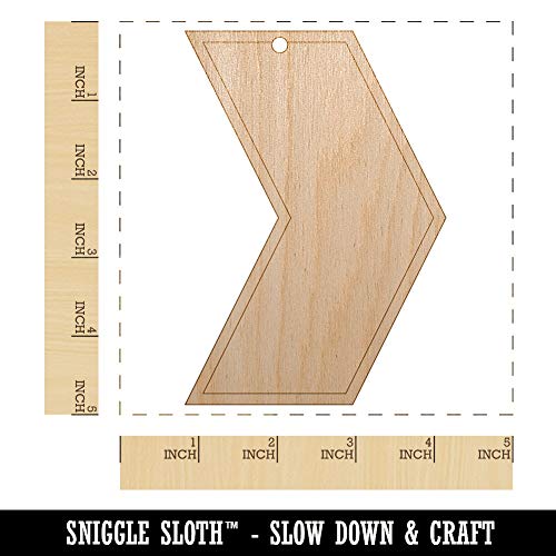 Chevron Arrow Outline Unfinished Craft Wood Holiday Christmas Tree DIY Pre-Drilled Ornament - WoodArtSupply