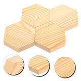 TEHAUX 4pcs Hexagonal Pine Chips Unfinished Coasters Nativity Craft Blank Coasters for Crafts Unfinished Hexagon Wood Shapes Board 1/8 Inch Thick TEHAUX