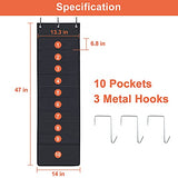 HAOHAN 10 Pockets Over Door Hanging Wall File Organizer, Oxford Cloth Storage Pocket Chart for Magazines, Pens, File Folders in Office and School HAOHAN