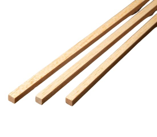 Balsa Wood Sticks (1/4" x 1/4" x 12", Pack of 100) Model Grade Hobby Craft Balsa Wood Thin Square Dowel, Perfect for Modeling, Crafts, Hobbies,