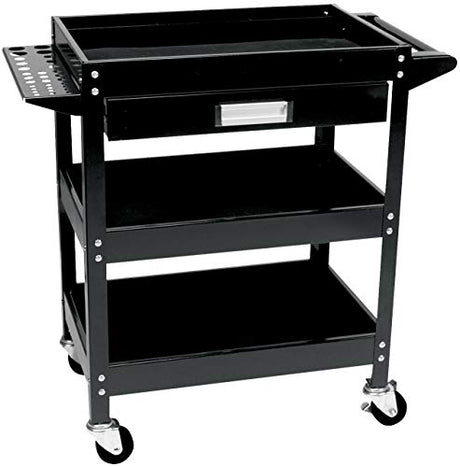 Performance Tool W54006 23-Inch x 16-Inch 3 Shelf Utility Cart with Drawer Performance Tool