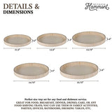 Wooden Round Trays for Serving - Five Piece Nested Breakfast Tray - Wood Crafts Trays for Organizing | Bathroom Tray - Food Trays for Party Buffet Hammont