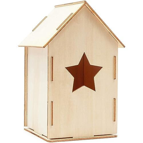 Mini Wood Bird Houses for DIY Crafts (4 Designs, 8 Count) Bright Creations