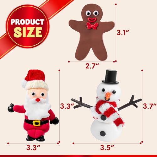 JOYIN Christmas Build Your Snowman, Santa Clasu and Gingerbread Man Craft Kit, 3 Packs Christmas Craft Kit for Arts and Craft Activities, Xmas DIY JOYIN