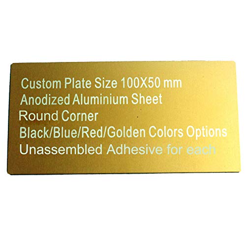 Ebamaz Anodized Aluminium Laser Engraved Mount Metal Plate Etching Sheets 100X50X0.5mm Round Corner with Adhesive (Red,Blank,10PCS) - WoodArtSupply