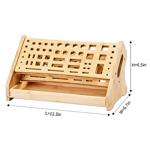 ESYTEOOT Bamboo Screwdriver Organizer Rack Tools Desktop Hand Tool Stand and Repair Tool Storage Holder ESYTEOOT
