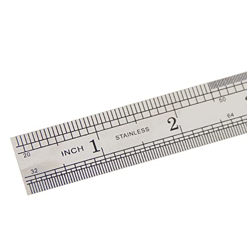 15cm 6 Inch Stainless Steel Straight Ruler Precision Double Sided Drafting Metal Rulers for Measuring Tool - WoodArtSupply