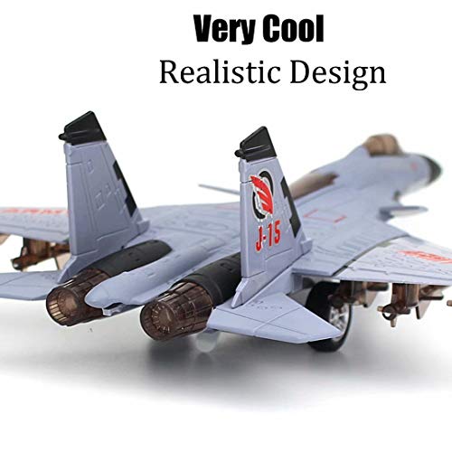 QIAONIUNIU Toy Airplane Model Planes Alloy Pull Back Fighter for Boys with Flashing Lights, Real Jet Sound (Gray) - WoodArtSupply