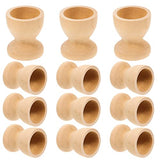 Amosfun 12PCS Wooden Egg Cup Holders Stands DIY Blank Unfinished Wooden Egg Stands Holders 1.1" x 1.3" Amosfun