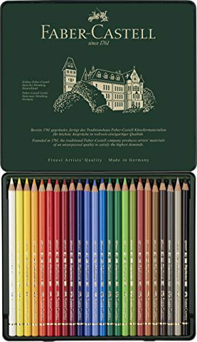 Faber-Castell 24 Piece Polychromous Colored Pencil Set in Metal Tin - WoodArtSupply