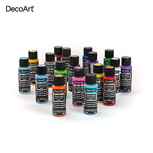 Americana Multi-Surface Satin Favorites Sample Kit for Wood, Metal, Glass, Ceramics, Fabric, Paper, Terra Cotta, Most Plastics and More DecoArt