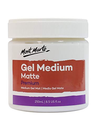 MONT MARTE Premium Gel Medium Matte 8.5oz (250ml), Suitable for Acrylic Paints