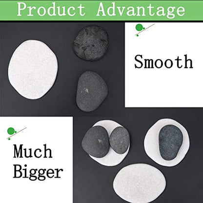 Lulonpon 12 Pieces Large Painting Rocks, 3-4 Inches White Rocks for Painting,Smooth Rocks Bulk,Flat Rocks,Natural Smooth Surface Arts and Crafting