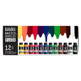 Liquitex BASICS Acrylic Fluid Paint, 12 x 118ml (4-oz.) Bottle Set Liquitex