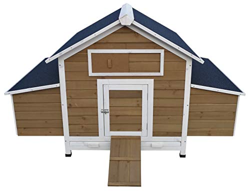 ChickenCoopOutlet Wood Chicken Coop Backyard Hen House 4-8 Chickens with 6 Nesting Box New - WoodArtSupply