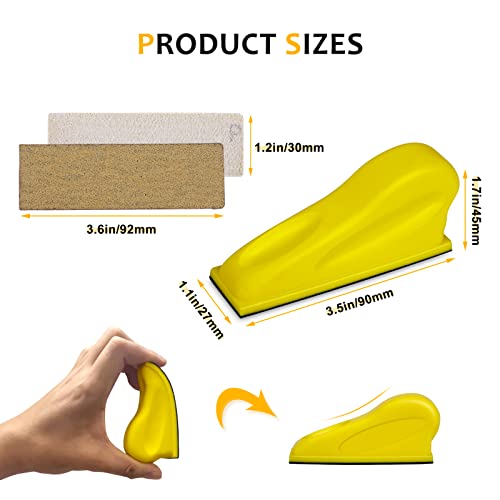 Micro Sander Kit, 80 Sheets Detail Handle Sanding Tools with Sandpaper 60 to 600 Grit for DIY Crafts Wood Tight Narrow Spaces Polishing (80pcs)