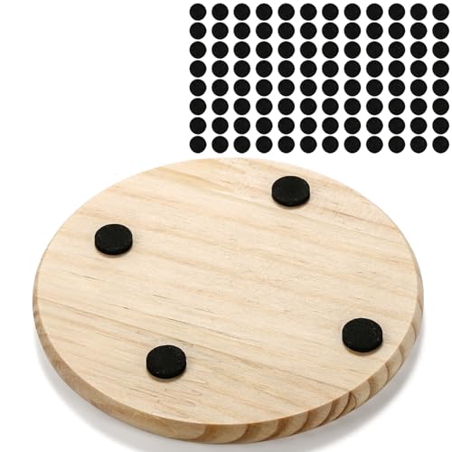 Dicunoy 24 PCS Unfinished Wood Coasters, 4 Inch Round Blank Wood Coaster for Crafts, Thick Coasters with 96 PCS Foam Knots for DIY Mosaic Coasters, Dicunoy