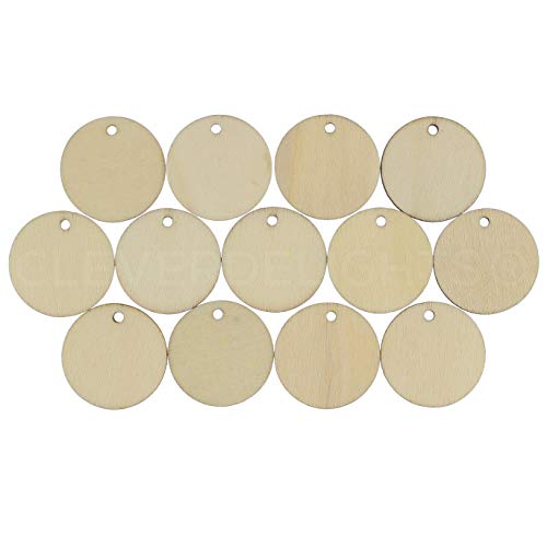 CleverDelights 1 Inch Wood Circles - 50 Pack - 1/16" Thick - 1" Round Unfinished Craft Pieces - WoodArtSupply