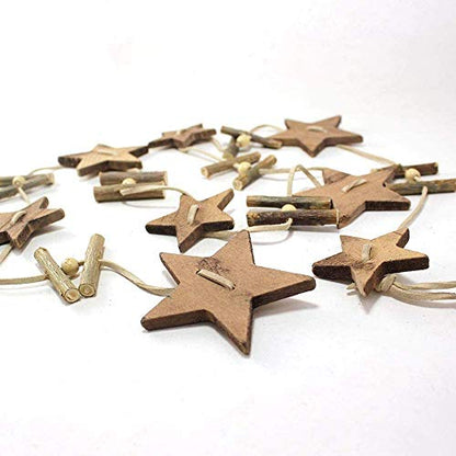 DERAYEE 100 Pcs Unfinished Wooden Stars Ornaments, Assorted Size Cutout Blank Wood Pieces Star for Christmas Wedding Party DIY Crafts