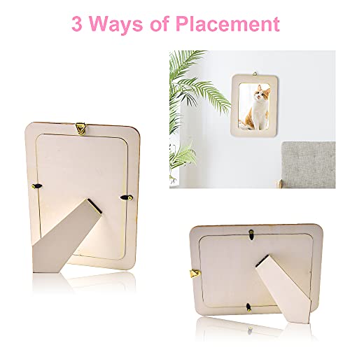 Aweyka Picture Frame Painting Craft Kit, 5 Packs 6 x 8 inch DIY Wooden Photo Frames with Stand & Clear Protector, Painting Tools Set, Eva Stickers Aweyka