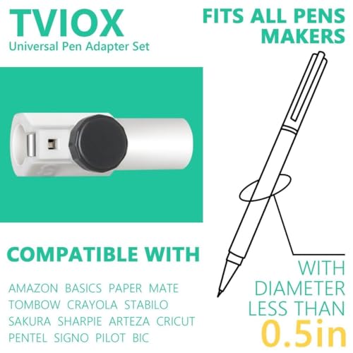  TVIOX Universal Pen Adapter for Cricut - 4Pcs Circut Pen  Holders w/Spacers, Adjustable Cricket Pen Clip Compatible with Cricut Maker  3/Maker, Explore Air 2/Air, Explore 3/Explore, Pens Less Than 0.5