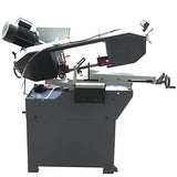 KAKA INDUSTRIAL BS-108G horizontal bandsaw, 10”x7.9" round metal stock at 90°. Swivel head miters up to 60°.Metal Cutting Band Saw Motor power 1.1kw KAKA INDUSTRIAL