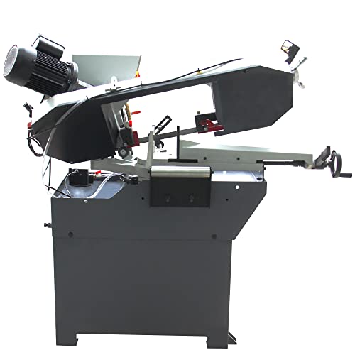 KAKA INDUSTRIAL BS-108G horizontal bandsaw, 10”x7.9" round metal stock at 90°. Swivel head miters up to 60°.Metal Cutting Band Saw Motor power 1.1kw - WoodArtSupply