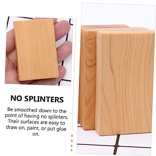 VILLCASE 4pcs Carved Wood Block Toy Natural Crafting Wood Blocks Unfinished Wood Cubes Kid Blocks DIY Wooden Building Blocks Wood Whittling Kit Kid VILLCASE