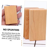 VILLCASE 4pcs Carved Wood Block Toy Natural Crafting Wood Blocks Unfinished Wood Cubes Kid Blocks DIY Wooden Building Blocks Wood Whittling Kit Kid VILLCASE