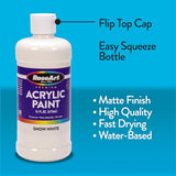 RoseArt 16oz Snow White & Raven Black Acrylic Paint Set RoseArt 16oz Snow White & Raven Black Acrylic Paint Set