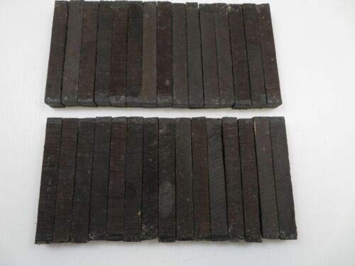 12 Pcs of JET BLACK EBONY PEN BLANKS WOOD TURNING SQUARE 3/4" X 3/4" X 6" - WoodArtSupply