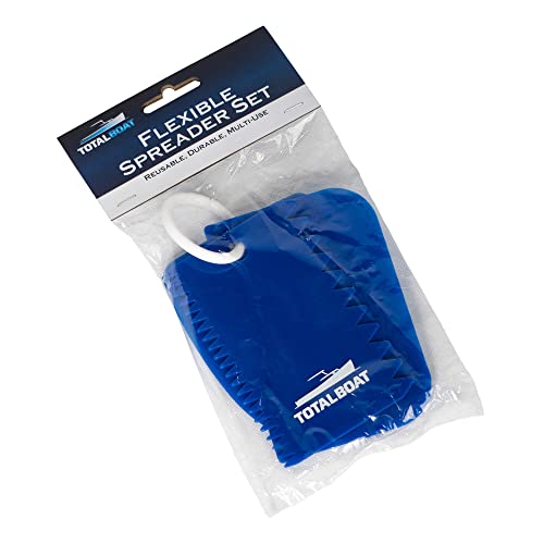 TotalBoat Flexible Resin Spreaders Set - Reusable Scrapers for Epoxy, Fillers, Putty, Caulk, Spackling Paste, Polyester Resin and Adhesives - WoodArtSupply