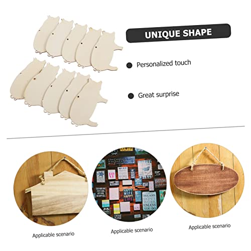 BESTOYARD 10pcs DIY Wooden Pigs Unfinished Wooden Cutouts Wood Blanks Wooden Label Tags Mini Pigs Slice Unfinished Wood Pigs Deer Out Wood Pigs BESTOYARD