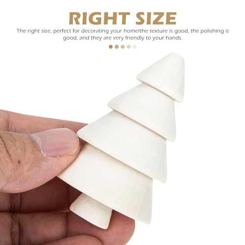 TEHAUX Unfinished Wood Christmas Tree 9pcs Wooden Christmas Trees to Paint Blank Wooden Peg Dolls Xmas Tree DIY Crafts Wooden Puppet Blank Figurines TEHAUX
