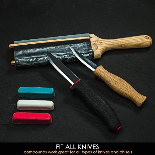 BeaverCraft Stropping Set of 3 Polishing Compound - Buffing Compound Leather Strop Sharpening Polishing Compound P03 BeaverCraft