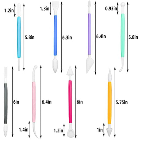 8 Pieces Plastic Clay Modeling Tools Set Ceramic Tool Kit for Sculpting Plastic Polymer Clay Shaping Tool for Kids Double-Head Suitable for DIY yuntop
