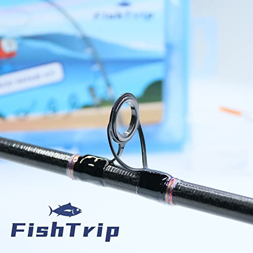 FishTrip Fishing Rod Guides Tips Repair Kit,8 Size Pole Guides and 9 Size Tips Replacement Kit with Epoxy Adhesive,Glue,Wrapping Thread and Tape for FishTrip