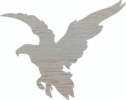Eagle Wood 9" Shape, Unfinished Real Wooden Animal Cutout