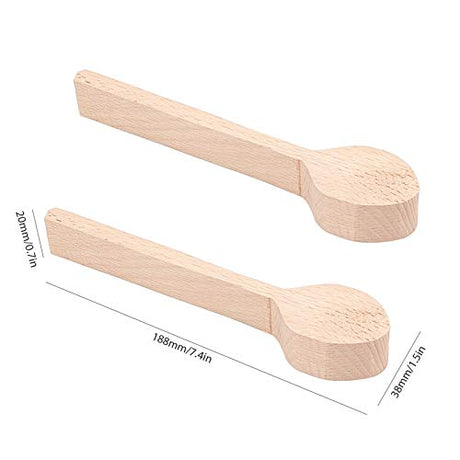 GORGECRAFT 2pcs Wood Carving Spoon Blank Kit Large Beech Basswood Wood Spoon Unfinished Wooden Spoons Blocks for Craft Carving Whittler Starter GORGECRAFT