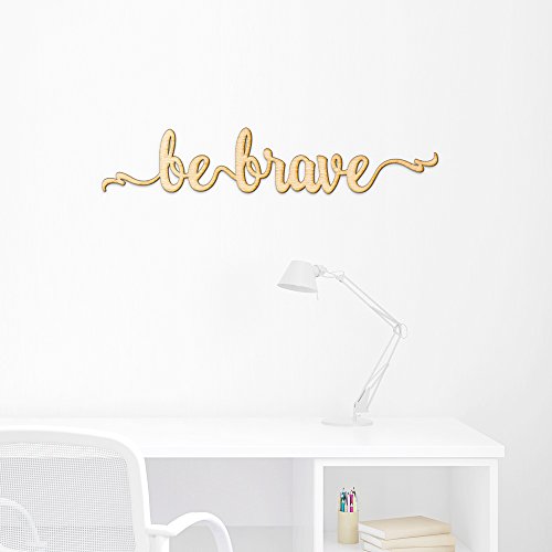Woodums Be Brave Script Wood Sign Home Décor Wall Art for Gallery Wall - Unfinished 18" Wide x 4" Tall Woodums