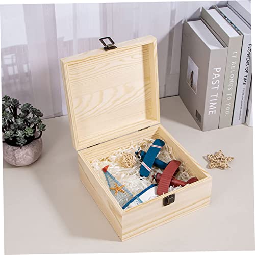 FUNOMOCYA Box Jewelry Organizer Tray Decorative Case Ornament Container Wood Desktop Organizer Tea Bag Container Unfinished Unpainted Chest Treasure FUNOMOCYA