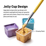 HIMI Metallic Gouache Paints Set, 18 Colors, 30g, 18 US fl oz, X ALIEN FRENS,Non Toxic Paint for Canvas and Paper, Art Supplies for Professionals, HIMI