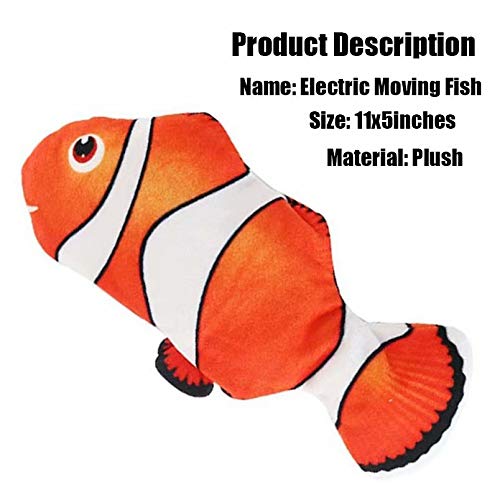 QIAONIUNIU Electric Moving Fish Interactive Plush Toys - WoodArtSupply