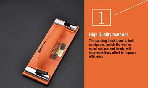 Edward Tools Hand Sander with Sandpaper Clamp - For Drywall, Wood, Floor - 9 1/4” by 3 1/4” - Ergo Contour Handle - For Use with standard 11 1/4” Edward Tools