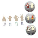 Yardwe 16 Sets Christmas DIY Wind Chime Christmas Tree Ornament Christmas Bell Pendant Xmas Unfinished Wind Chime Wind Chime Craft Kit Ornaments for Yardwe