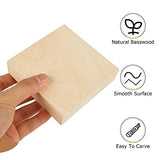 12PCS Unfinished MDF Wood Blocks for Crafts 4x4 inches, 1 Inch Thick Squares Basswood Carving Blocks, Wooden Cubes Whittling Soft Wood Carving Block EATHEATY